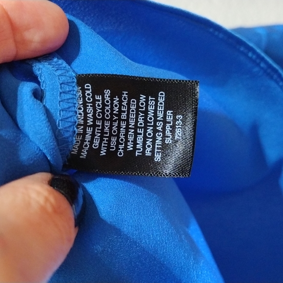 Worthington Sz Small Royal Blue Button Down Dress Shirt w/ front tie nwot - Picture 6 of 6